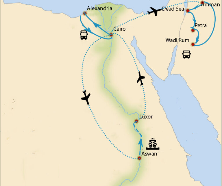 Map of Egypt’s attraction